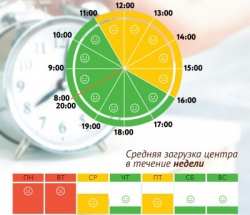 График загруженности МФЦ Дорогомилово по дням недели и часам
