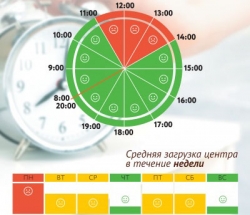 График загруженности МФЦ Орехово-Борисово Северное по дням недели и часам